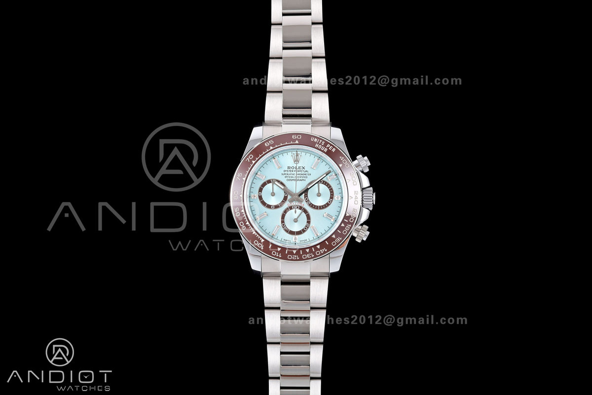 Daytona 126506 QF 1:1 Best Edition Ice Blue Crystal Dial on SS Bracelet JH4131 Free Sprung (Weighted)